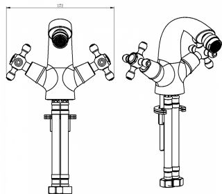 Смеситель для биде Boheme Royal Crystal хром 276-Royal/CRST